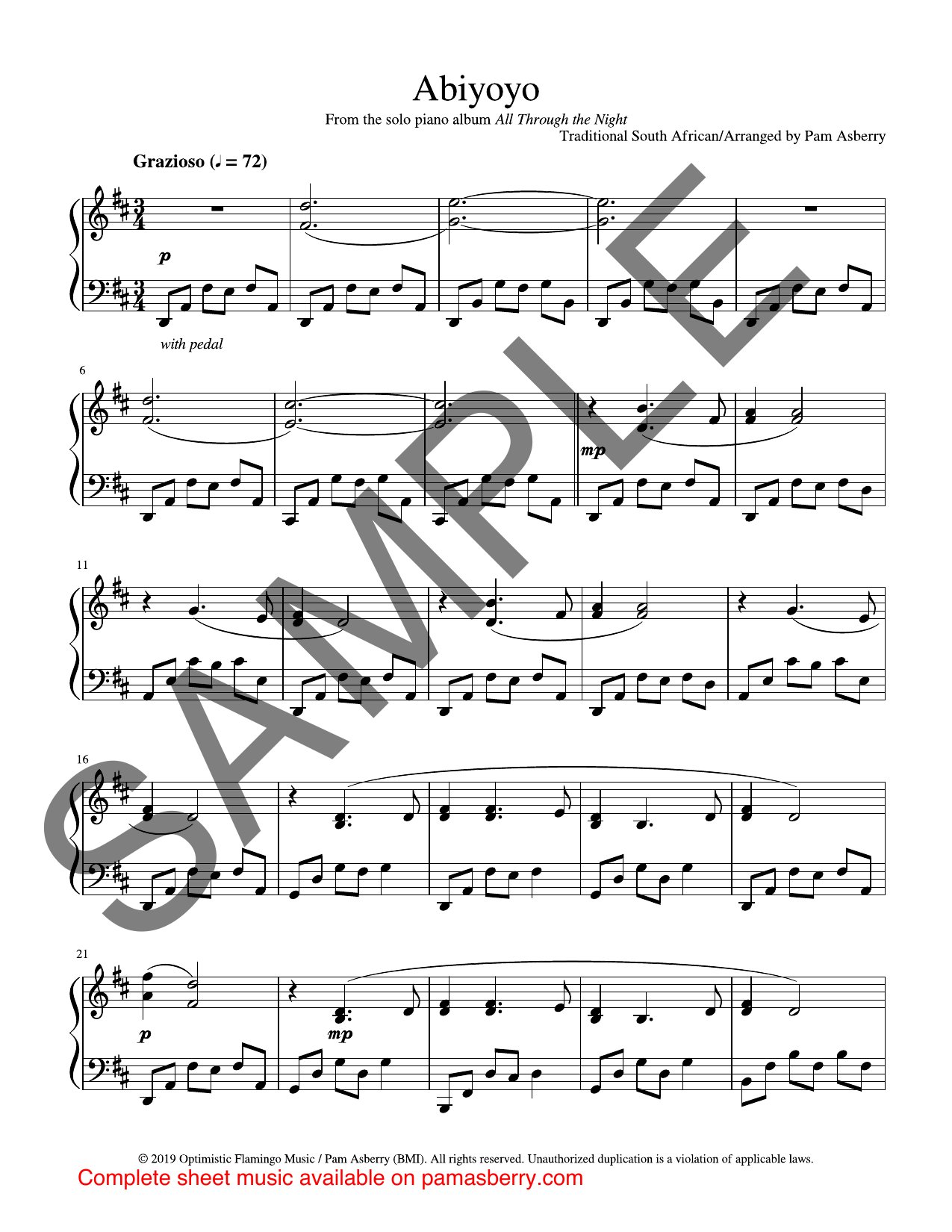 Abiyoyo – Downloadable Sheet Music sample page 1