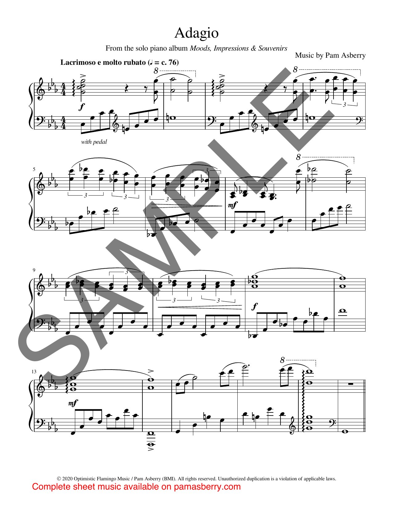 Adagio – Downloadable Sheet Music sample page 1