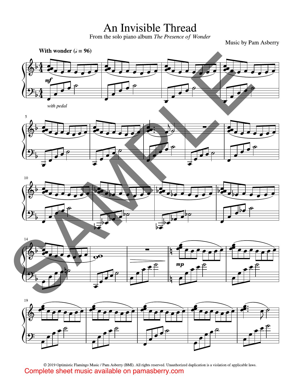 An Invisible Thread – Downloadable Sheet Music sample page 1