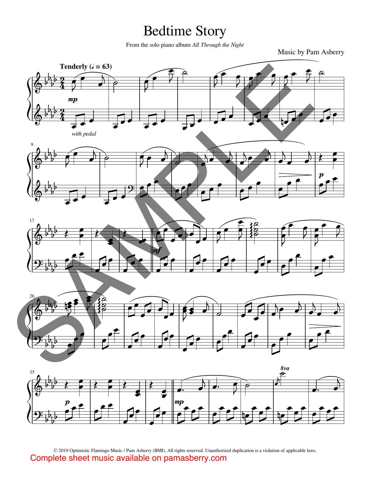 Bedtime Story – Downloadable Sheet Music sample page 1