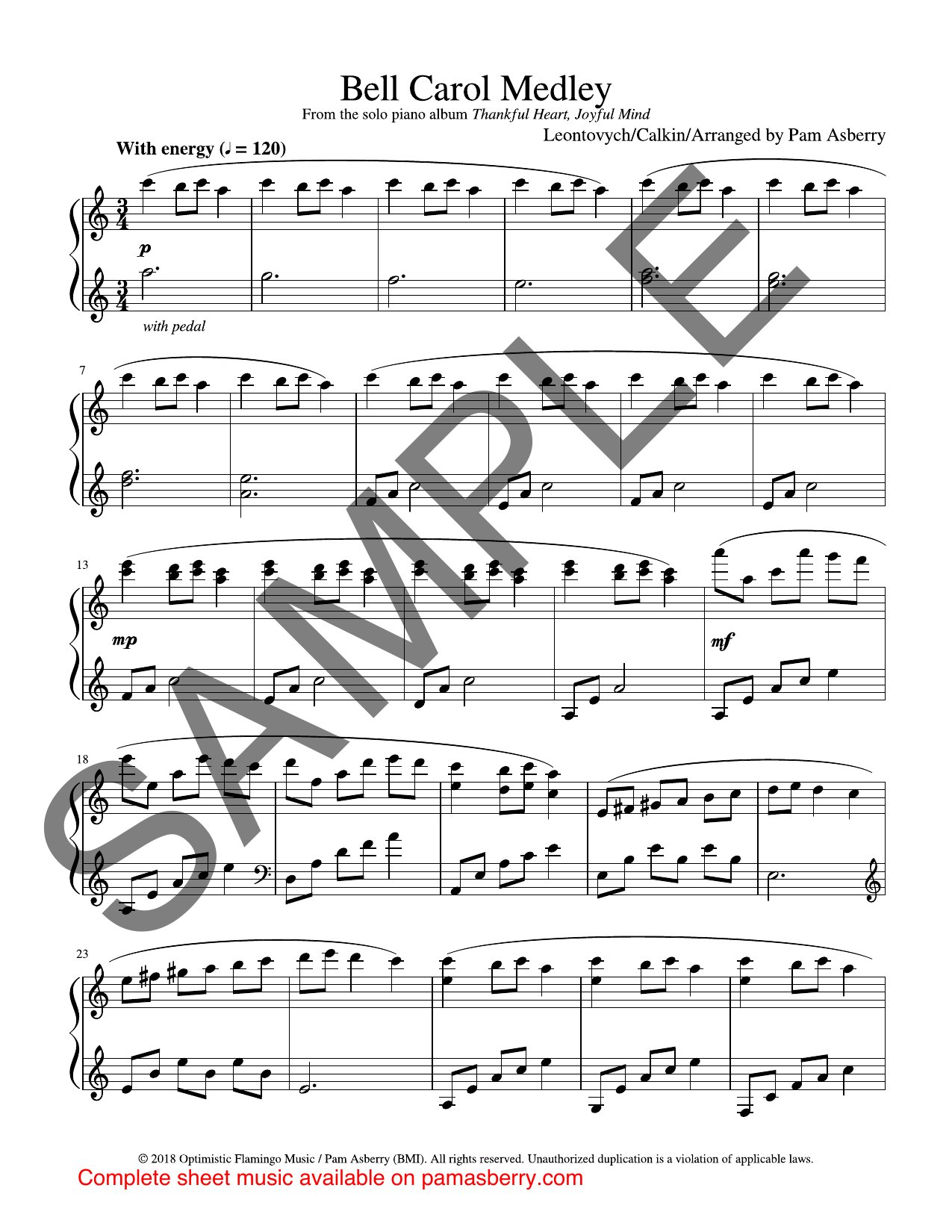 Bell Carol Medley – Downloadable Sheet Music sample page 1