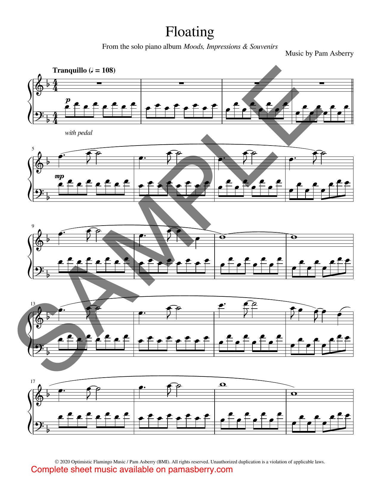 Floating – Downloadable Sheet Music sample page 1