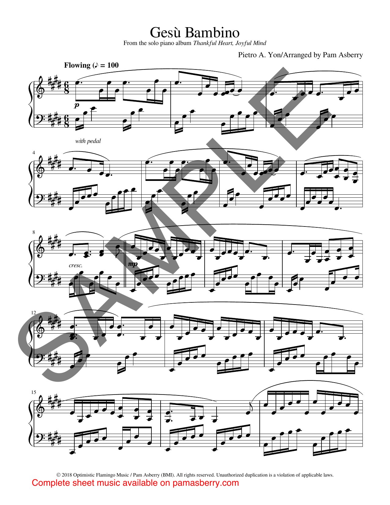 Gesu Bambino – Downloadable Sheet Music sample page 1