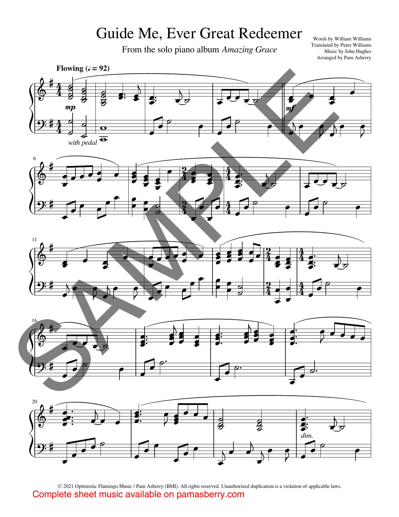 Guide Me, Ever Great Redeemer – Downloadable Sheet Music sample page 1