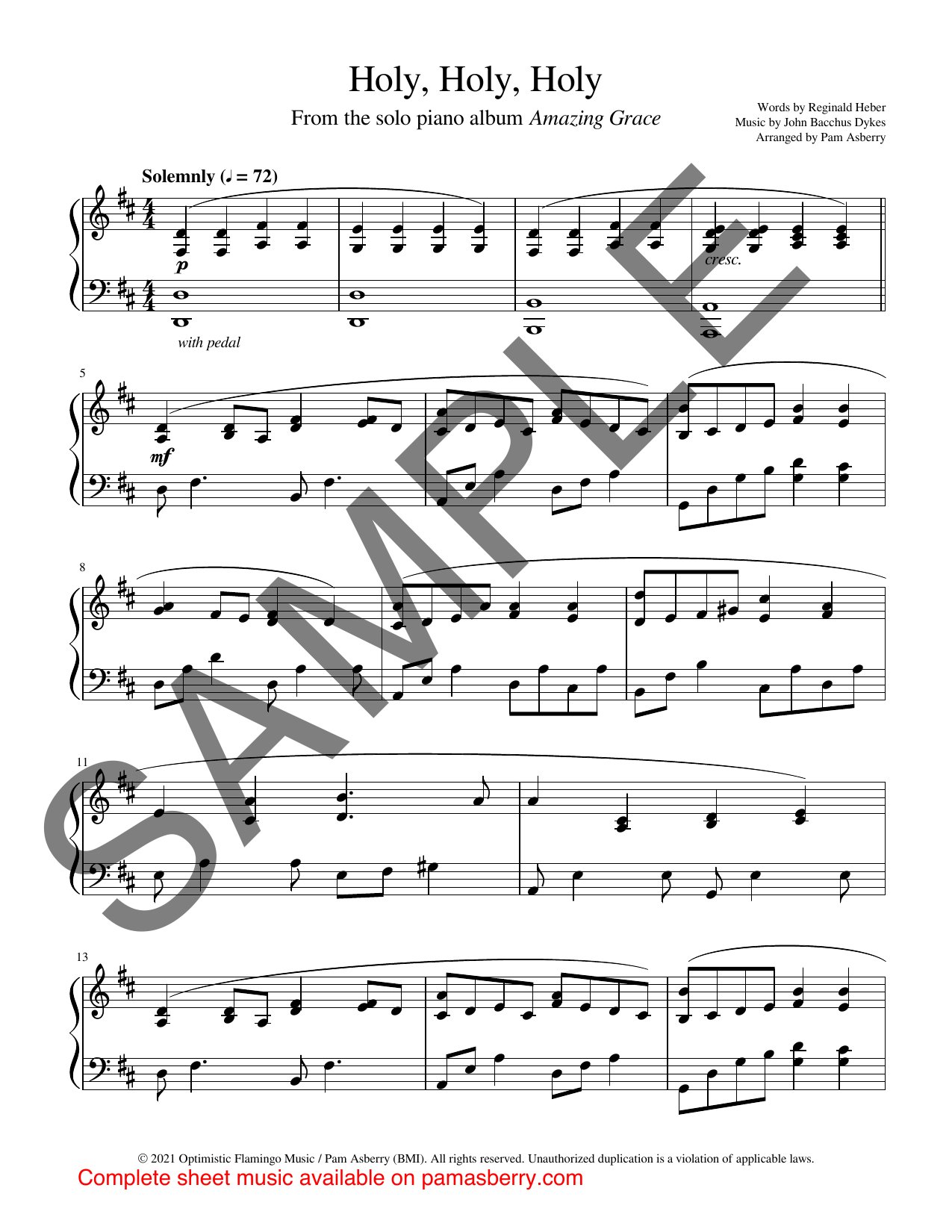 Holy, Holy, Holy – Downloadable Sheet Music sample page 1