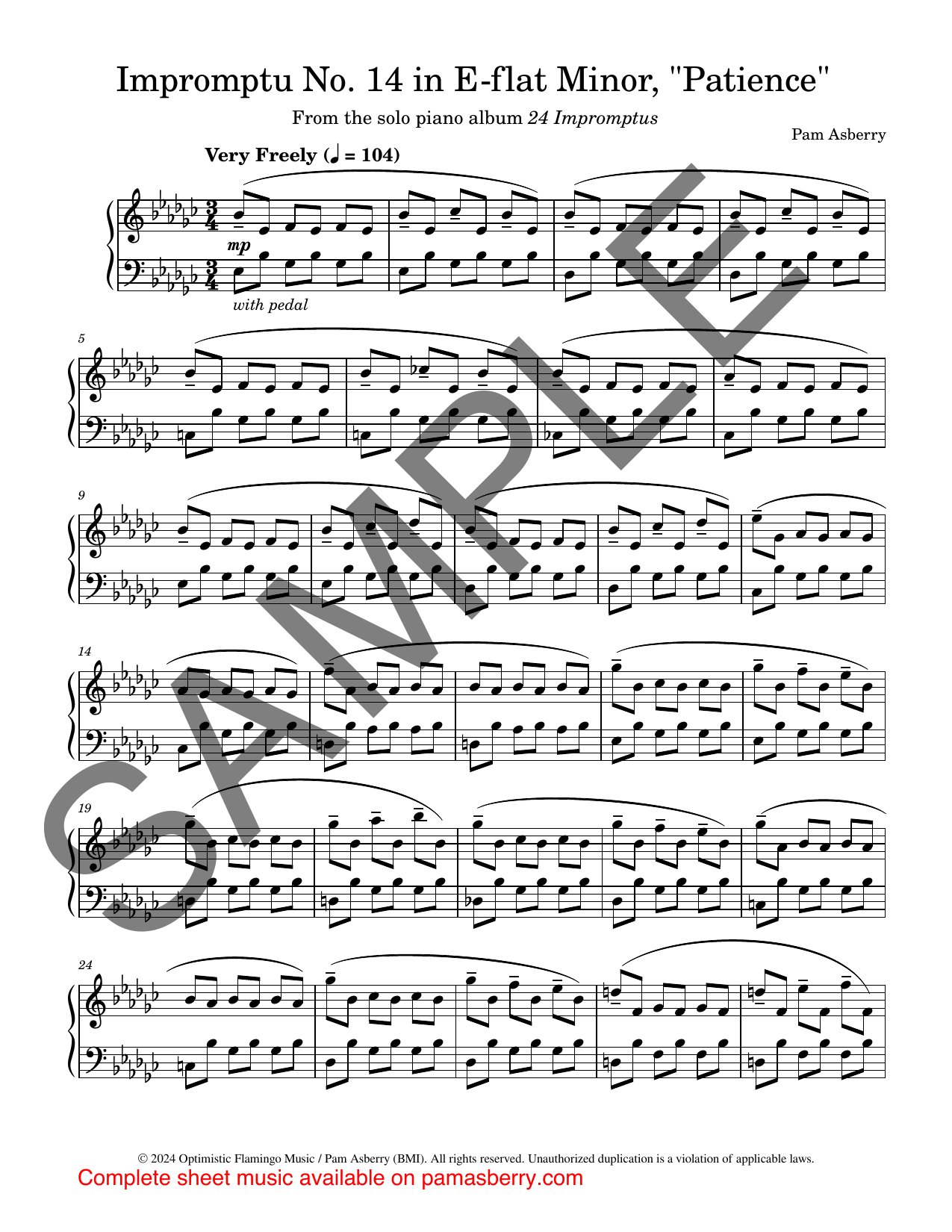 Impromptu No. 14 in E-flat Minor, “Patience” – Downloadable Sheet Music sample page 1