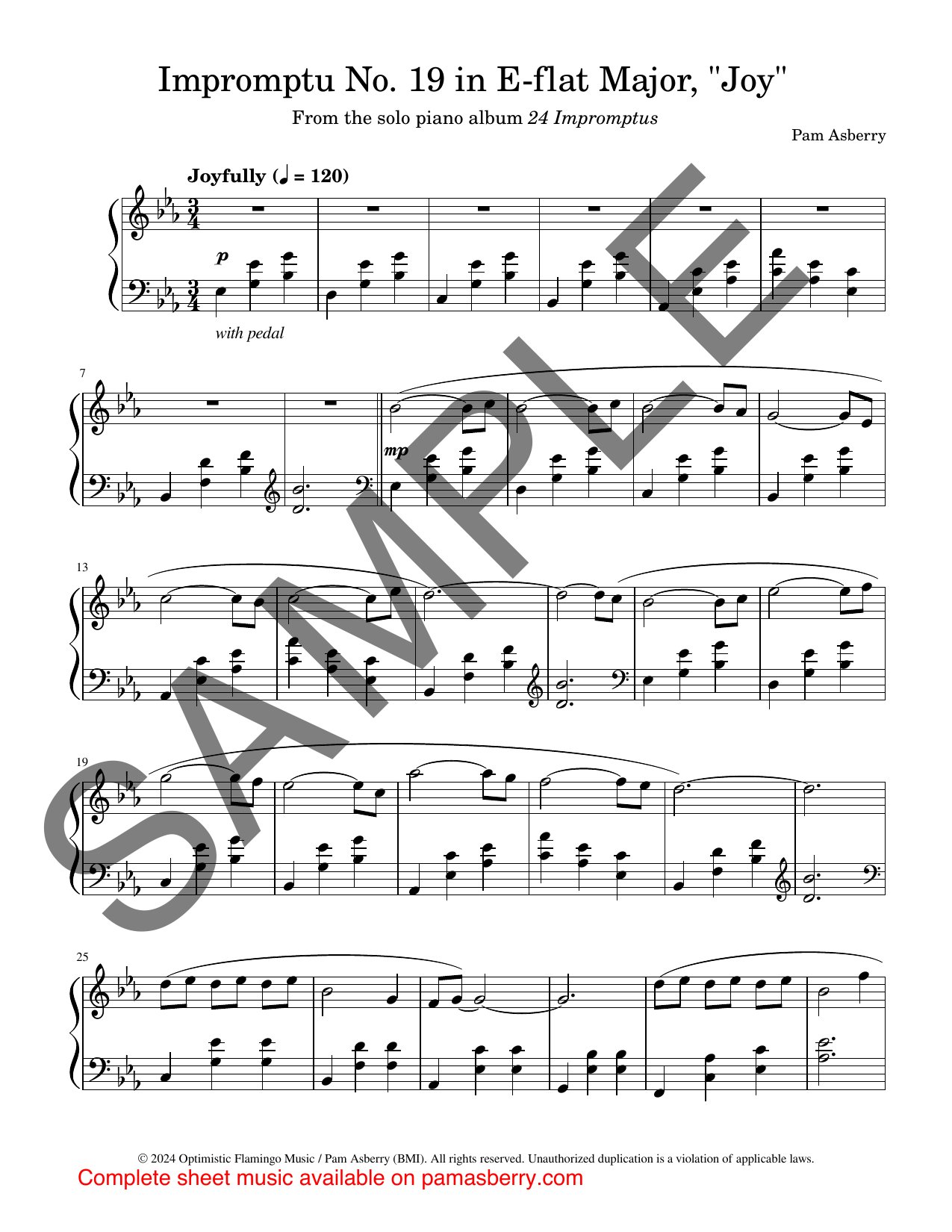 Impromptu No. 19 in E-flat Major, “Joy” – Downloadable Sheet Music sample page 1