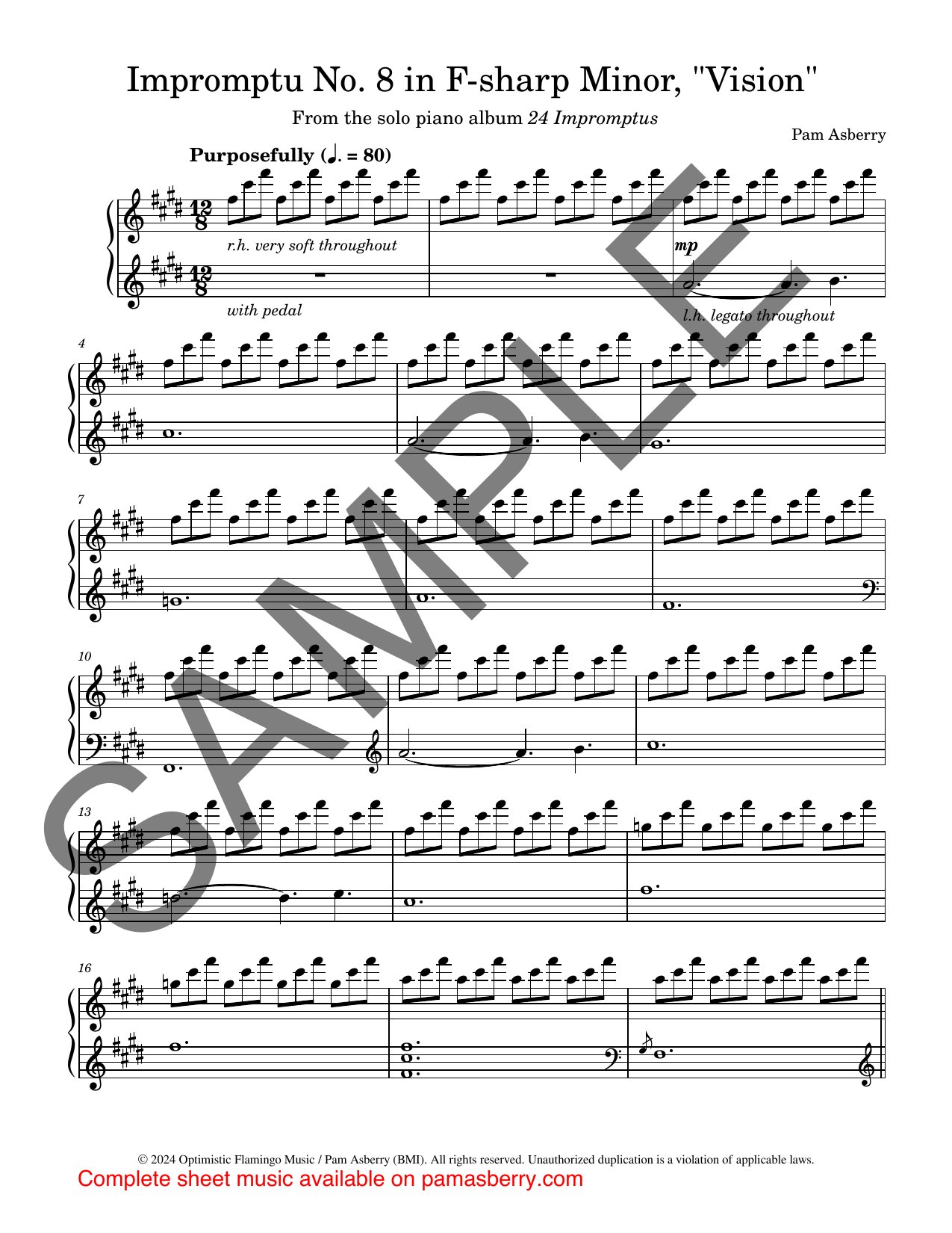 Impromptu No. 8 in F-sharp Minor, “Vision” – Downloadable Sheet Music sample page 1