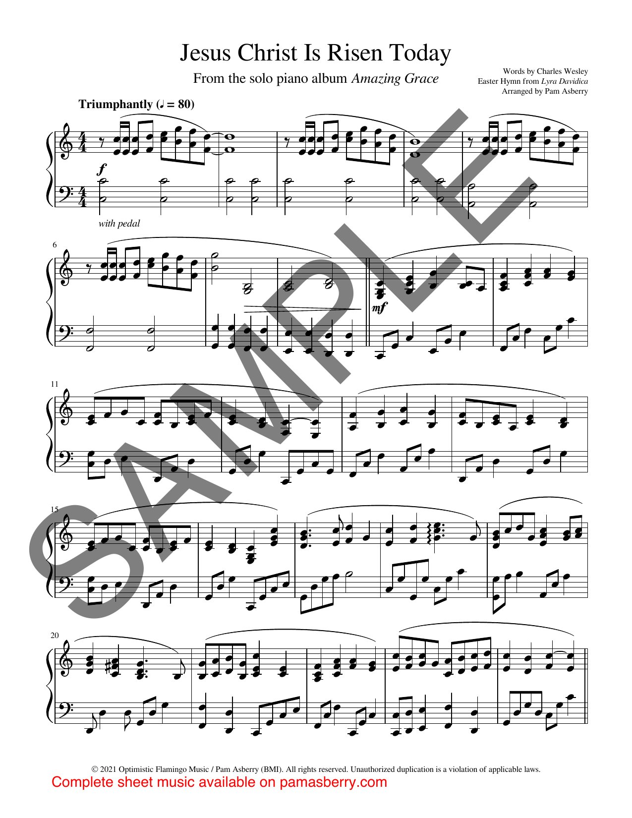 Jesus Christ Is Risen Today – Downloadable Sheet Music sample page 1