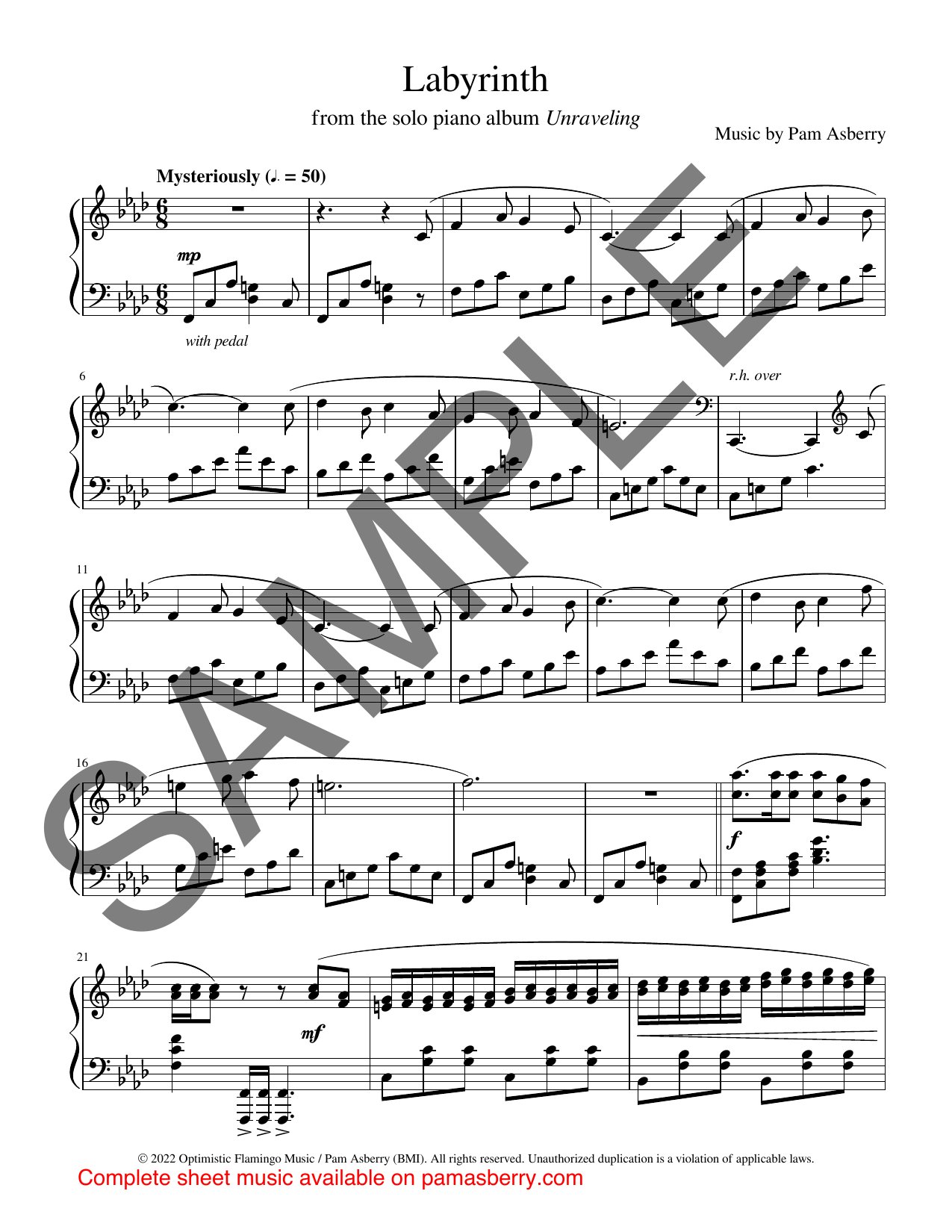 Labyrinth – Downloadable Sheet Music sample page 1