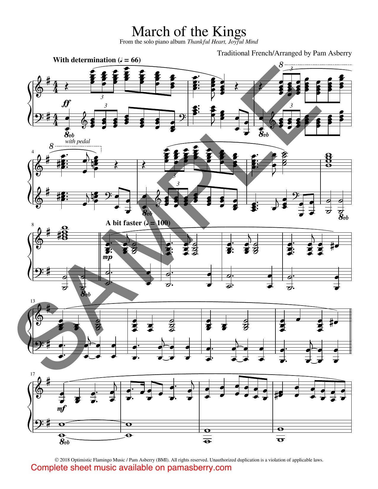 March of the Kings – Downloadable Sheet Music sample page 1