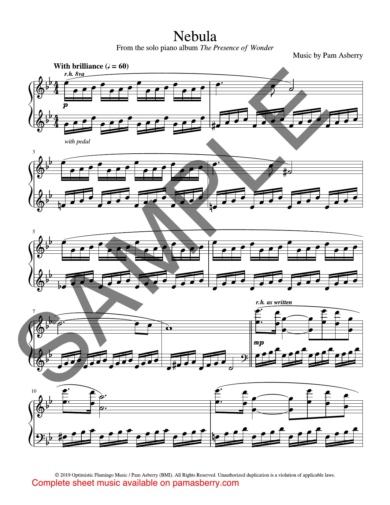 Nebula – Downloadable Sheet Music sample page 1