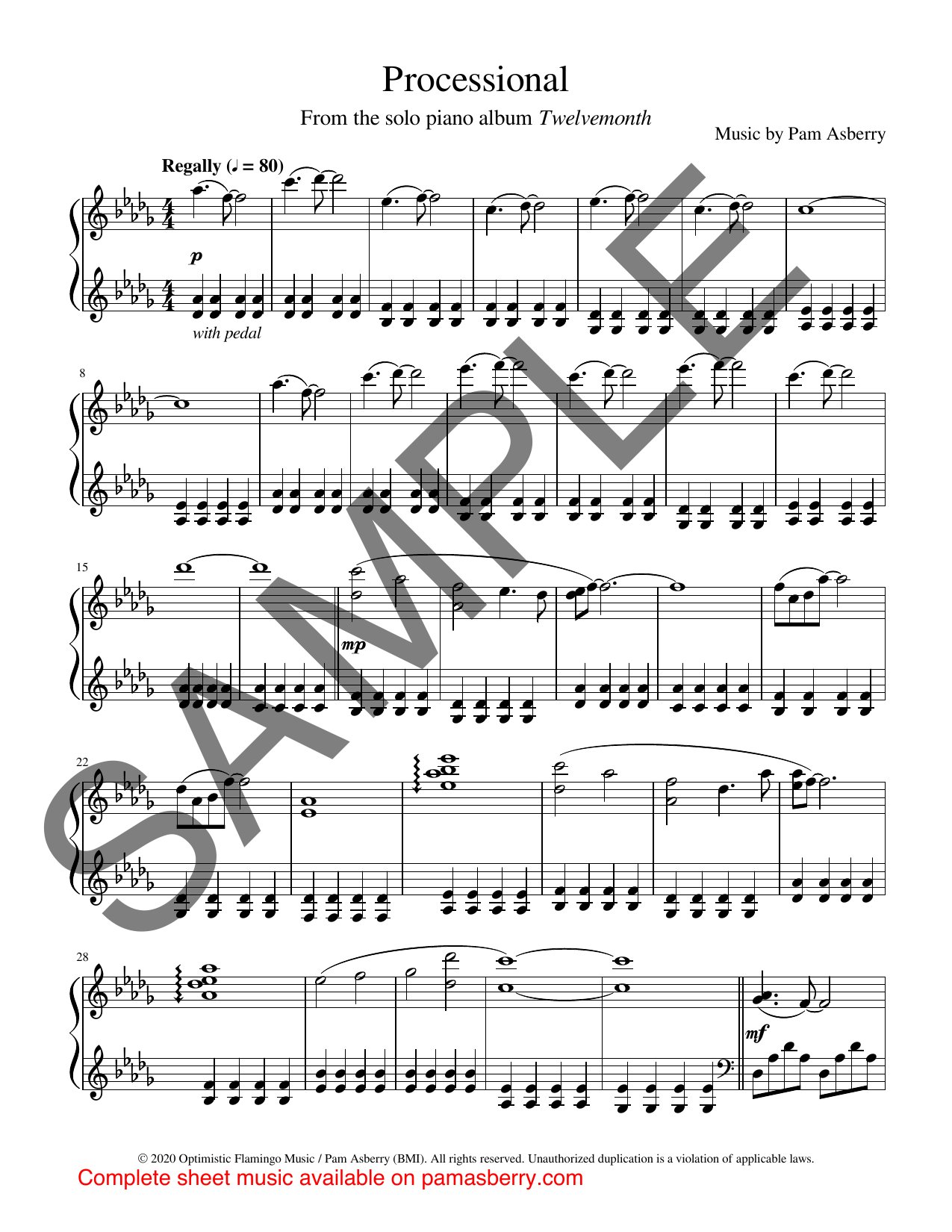 Processional – Downloadable Sheet Music sample page 1