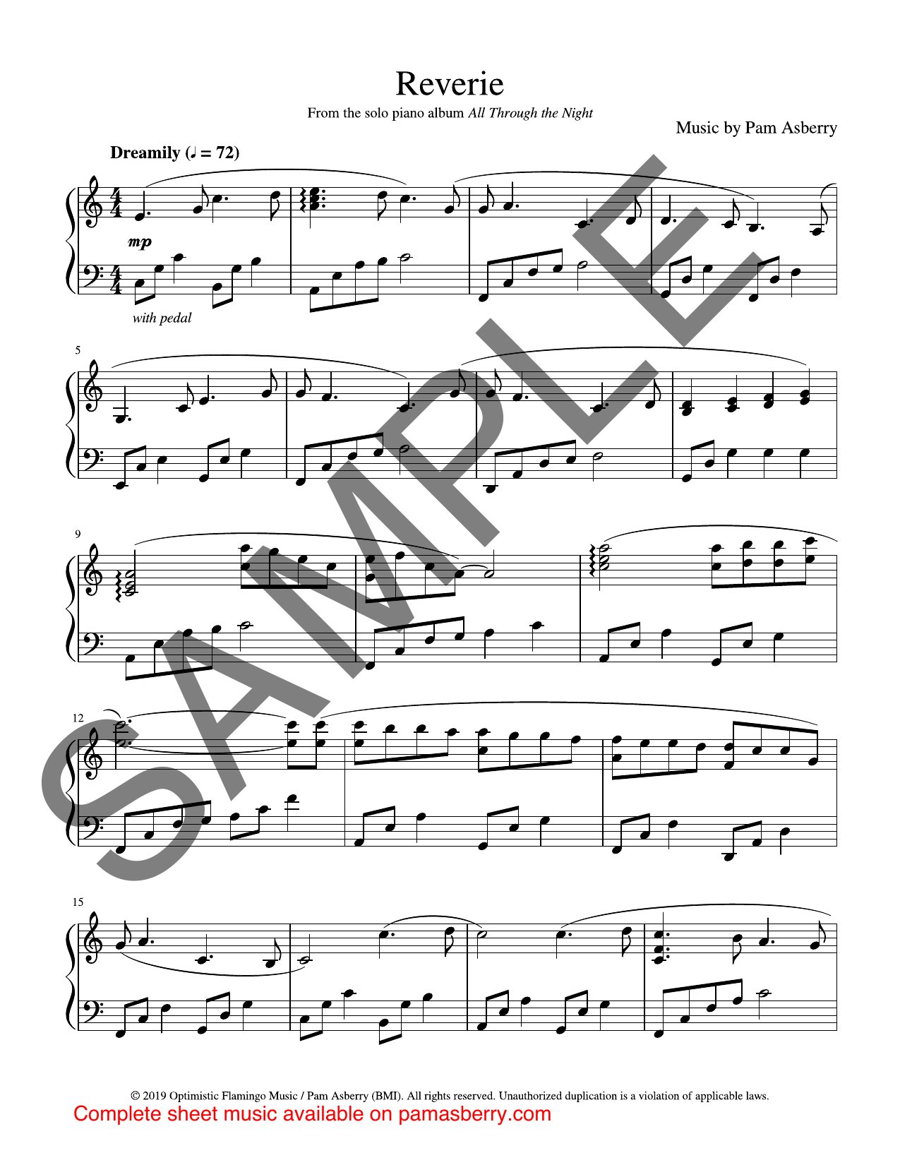 Reverie – Downloadable Sheet Music sample page 1