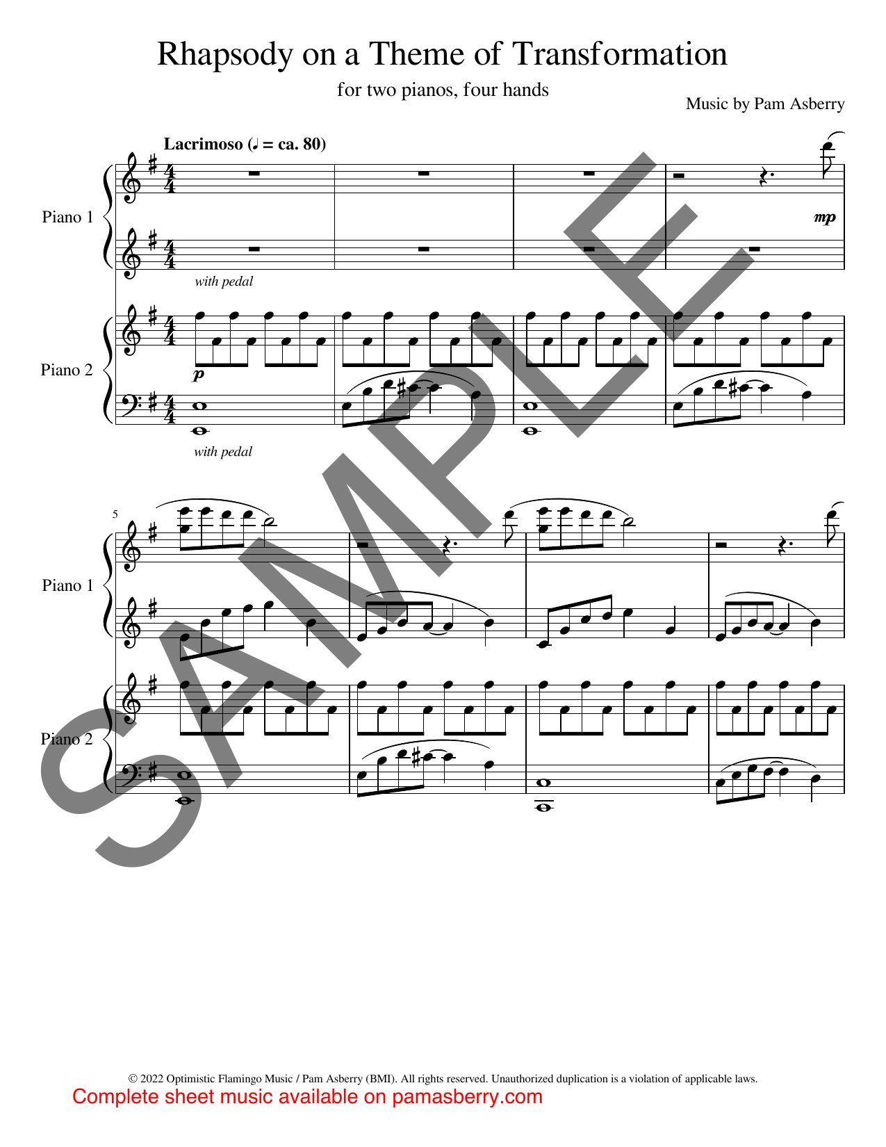 Rhapsody on a Theme of Transformation (Downloadable Sheet Music) sample page 1