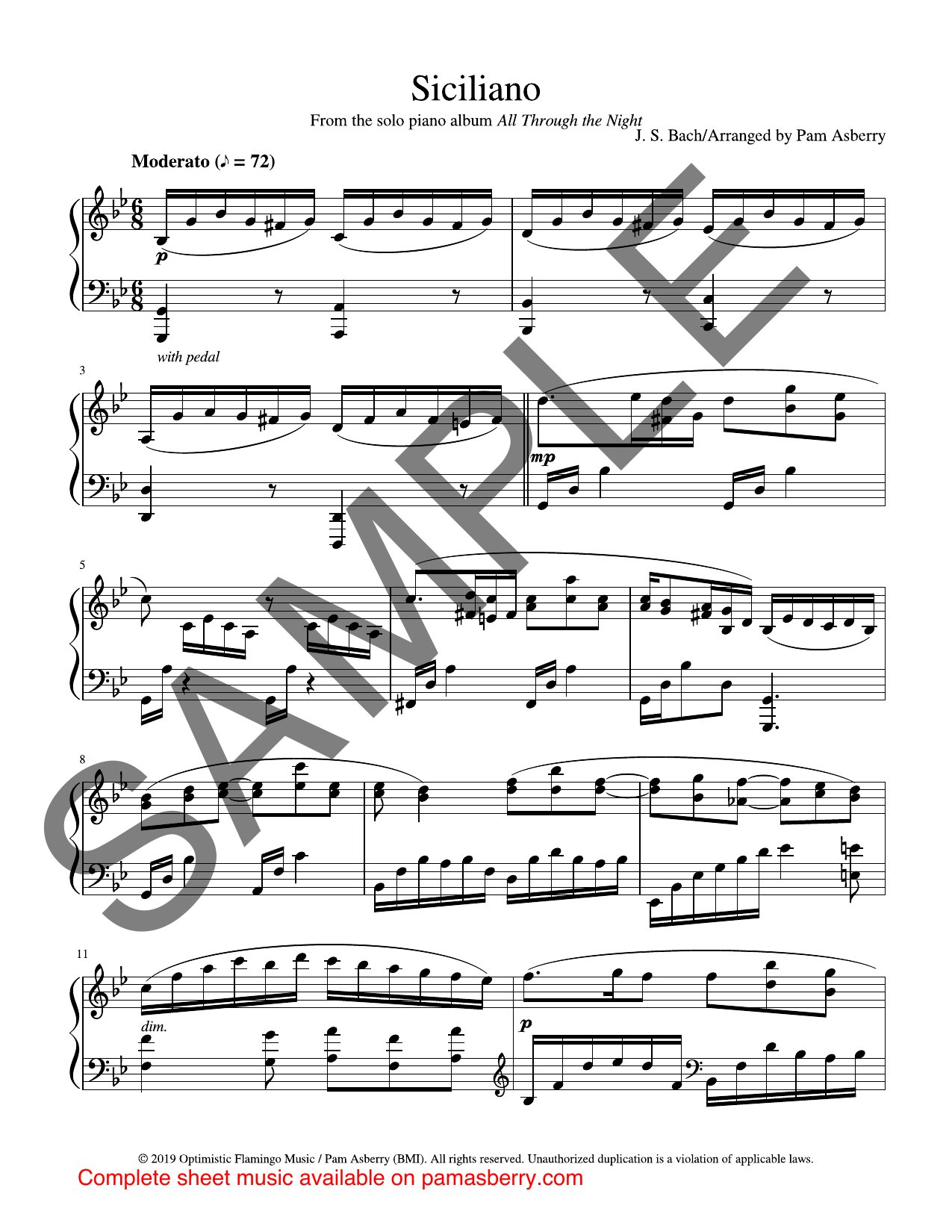 Siciliano – Downloadable Sheet Music sample page 1