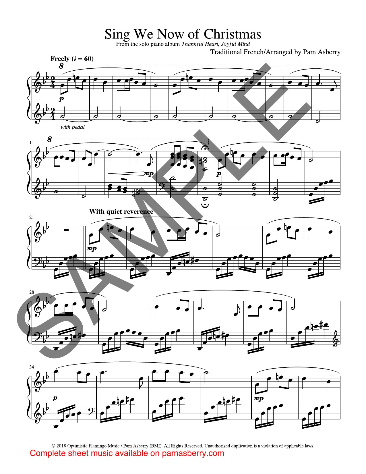 Sing We Now of Christmas – Downloadable Sheet Music sample page 1