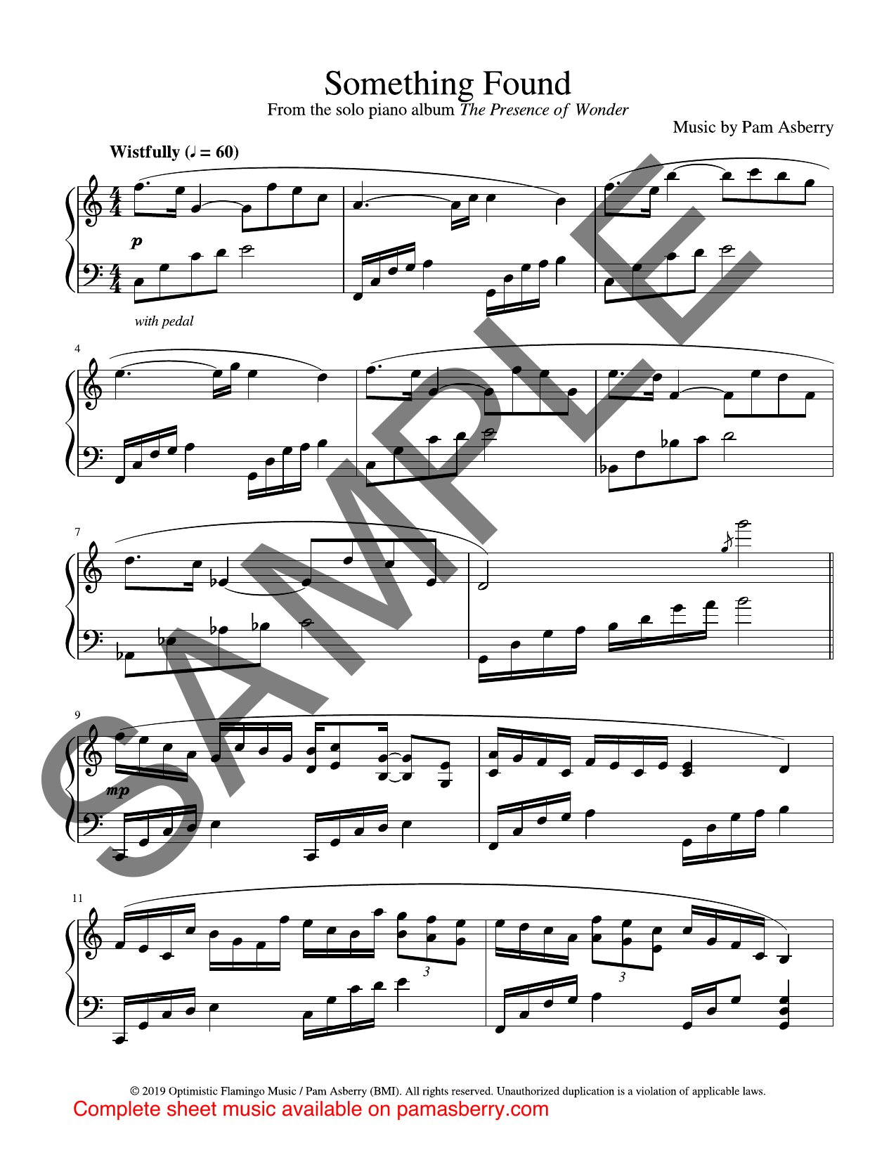 Something Found – Downloadable Sheet Music sample page 1