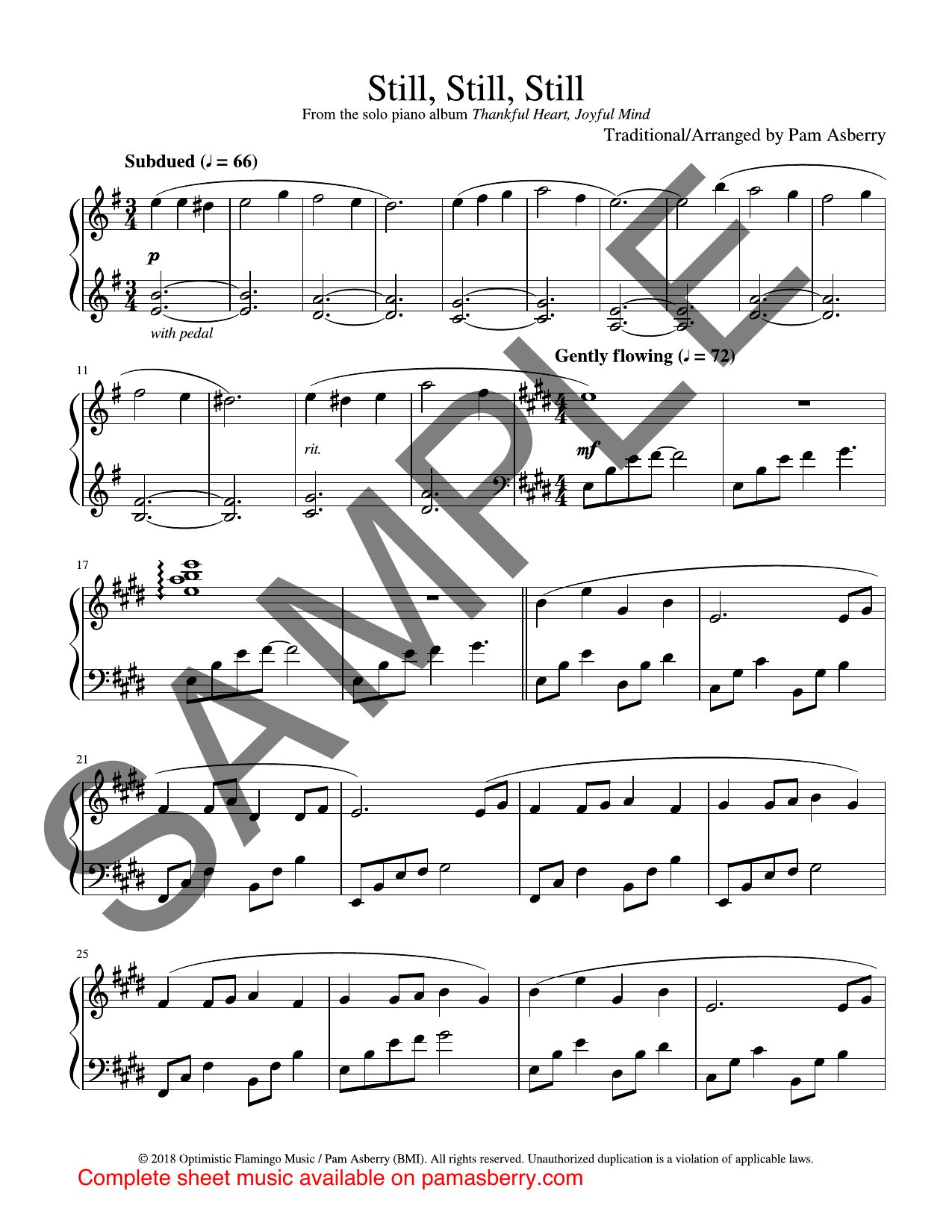Still, Still, Still – Downloadable Sheet Music sample page 1