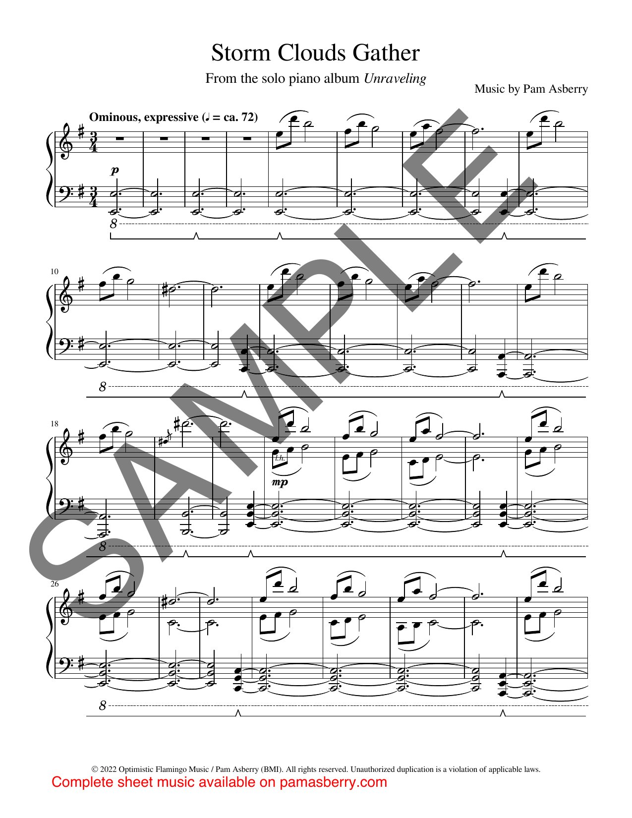 Storm Clouds Gather – Downloadable Sheet Music sample page 1