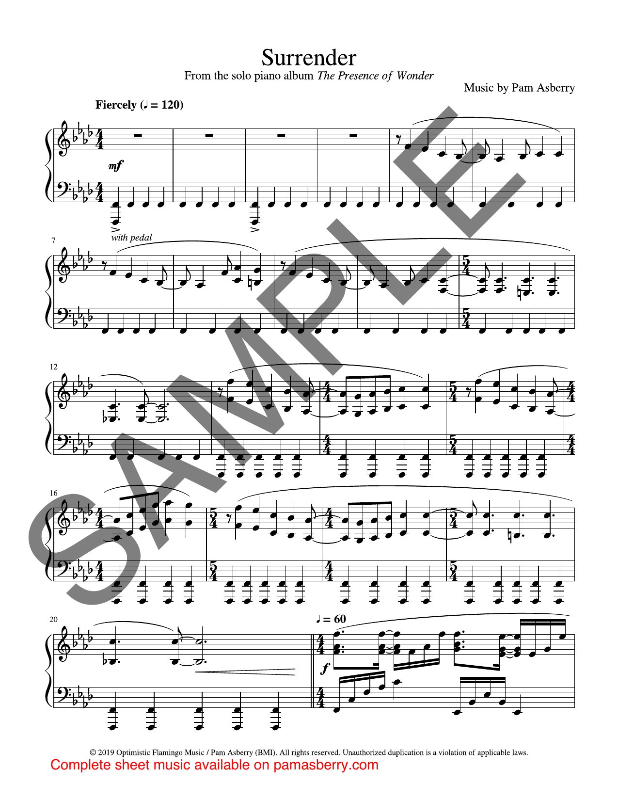 Surrender – Downloadable Sheet Music sample page 1