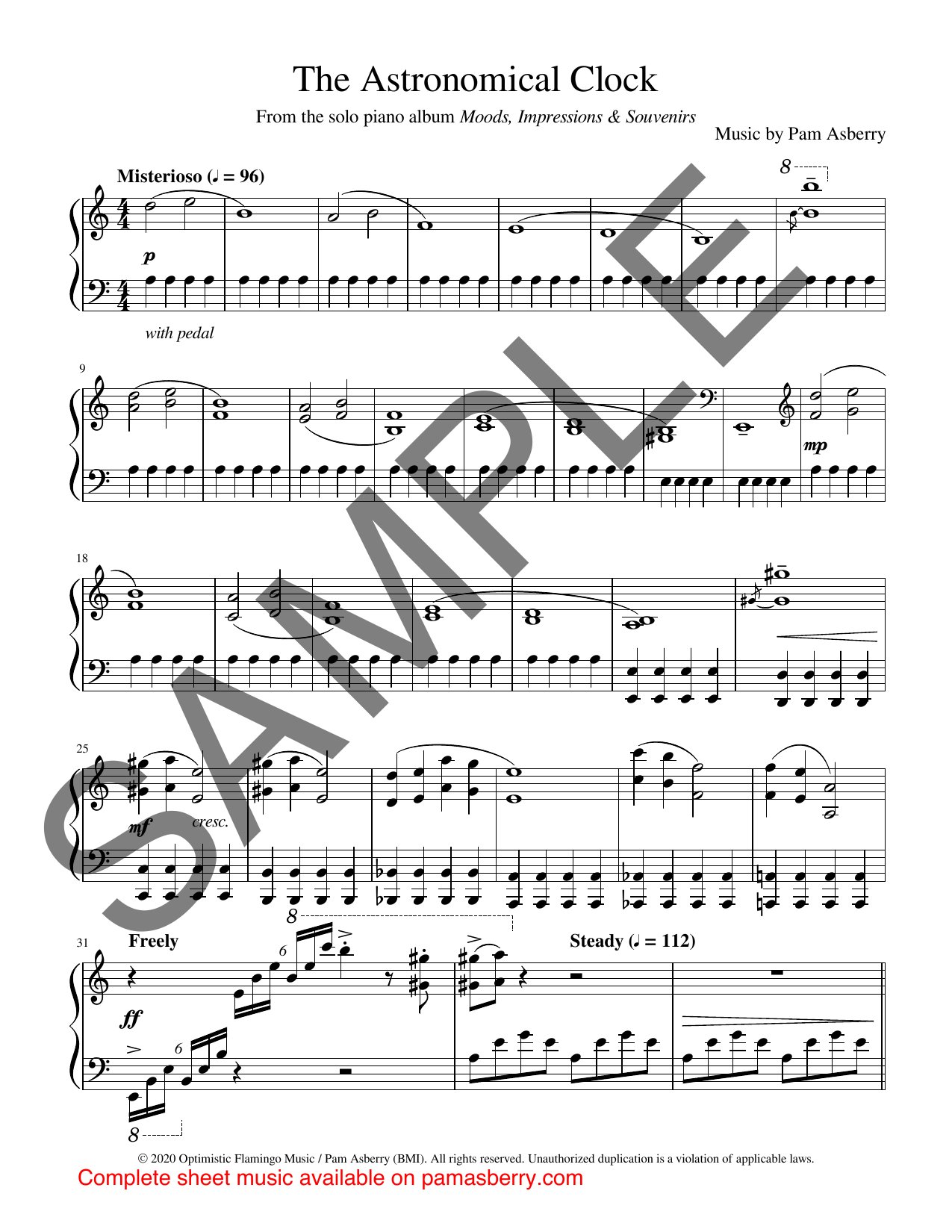 The Astronomical Clock – Downloadable Sheet Music sample page 1