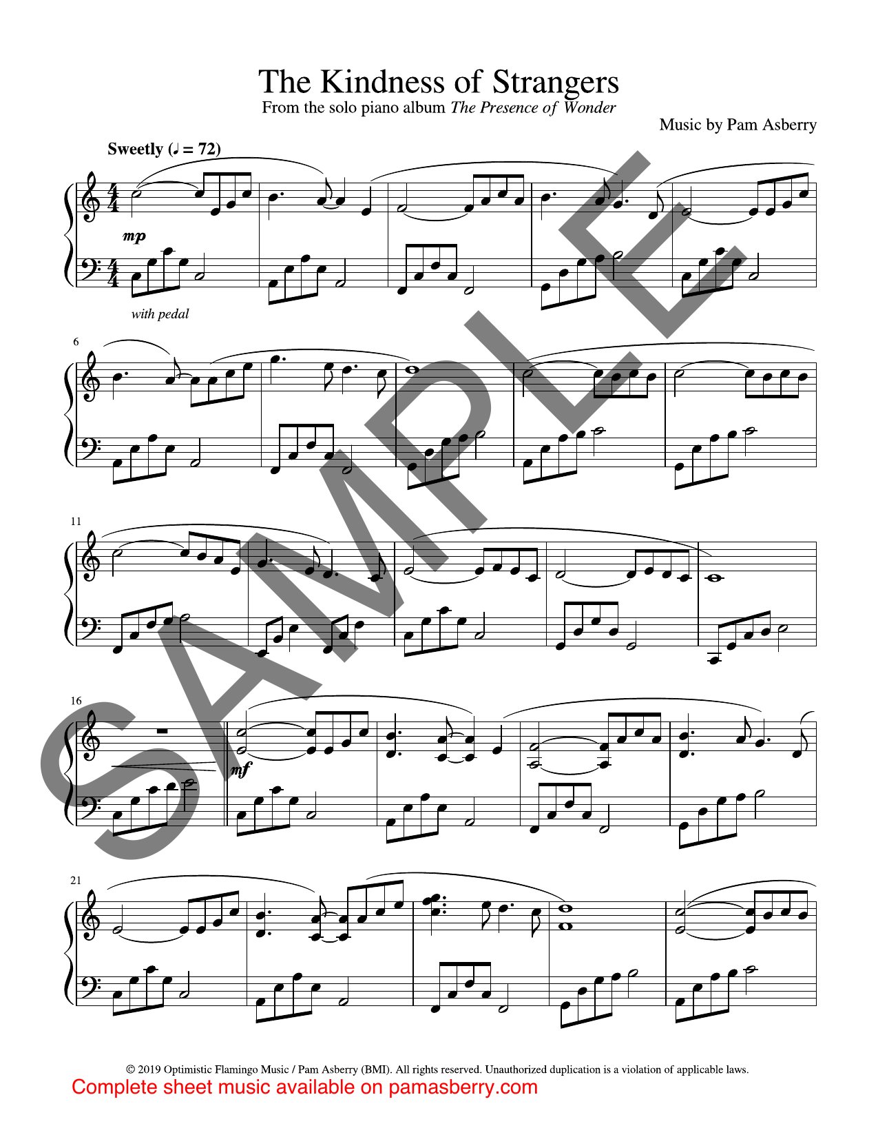 The Kindness Of Strangers – Downloadable Sheet Music sample page 1