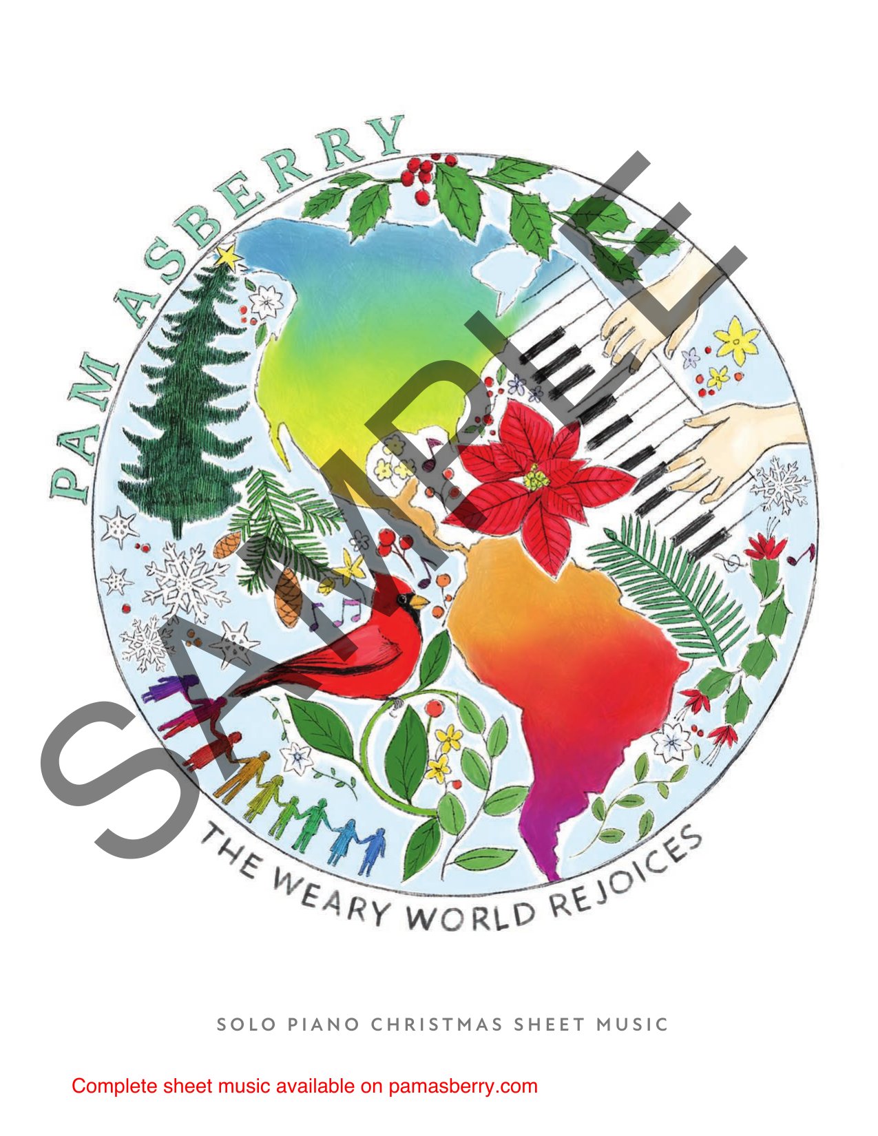 The Weary World Rejoices – Solo Piano Sheet Music Book (Downloadable) sample page 1