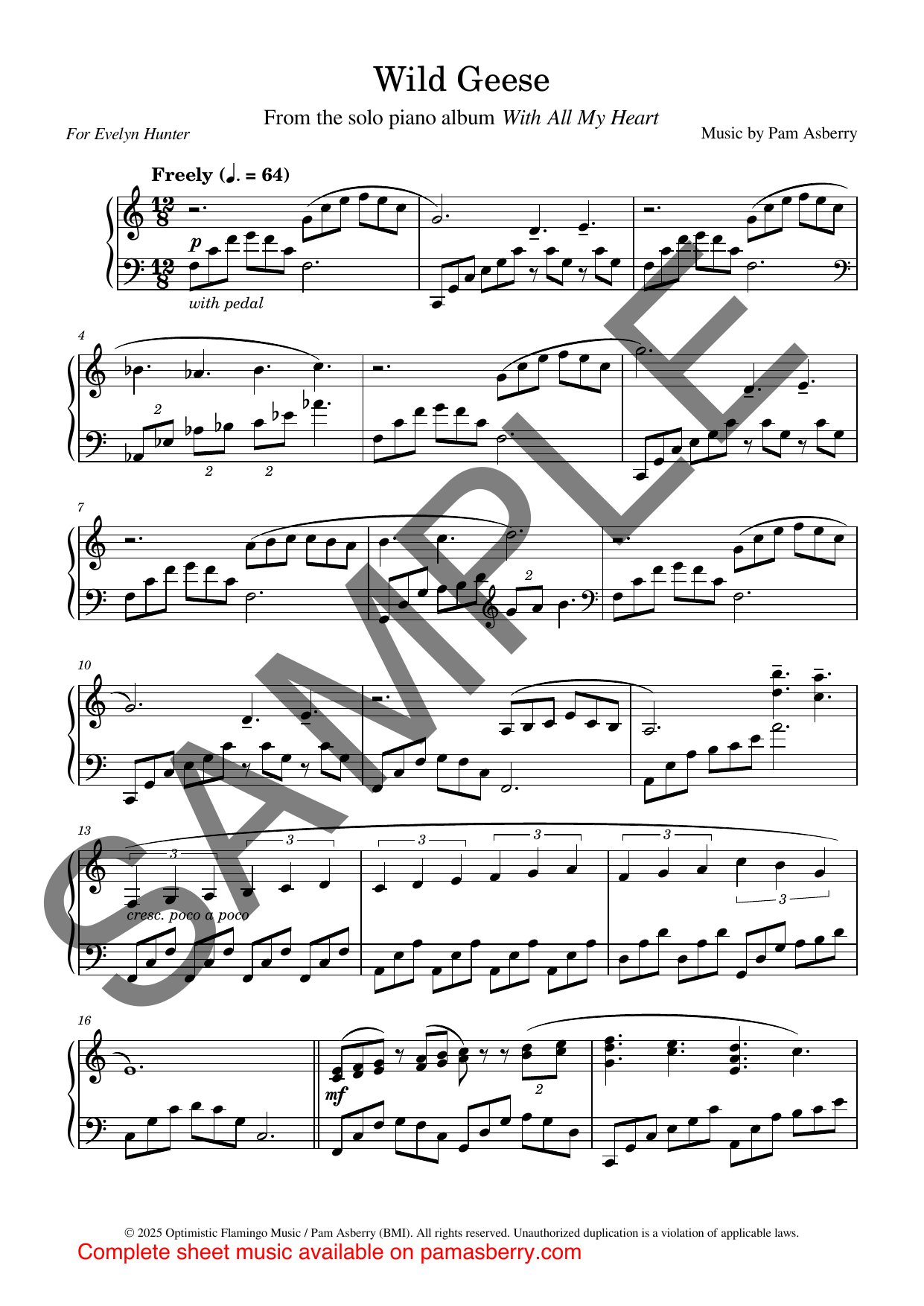 Wild Geese – Downloadable Sheet Music sample page 1